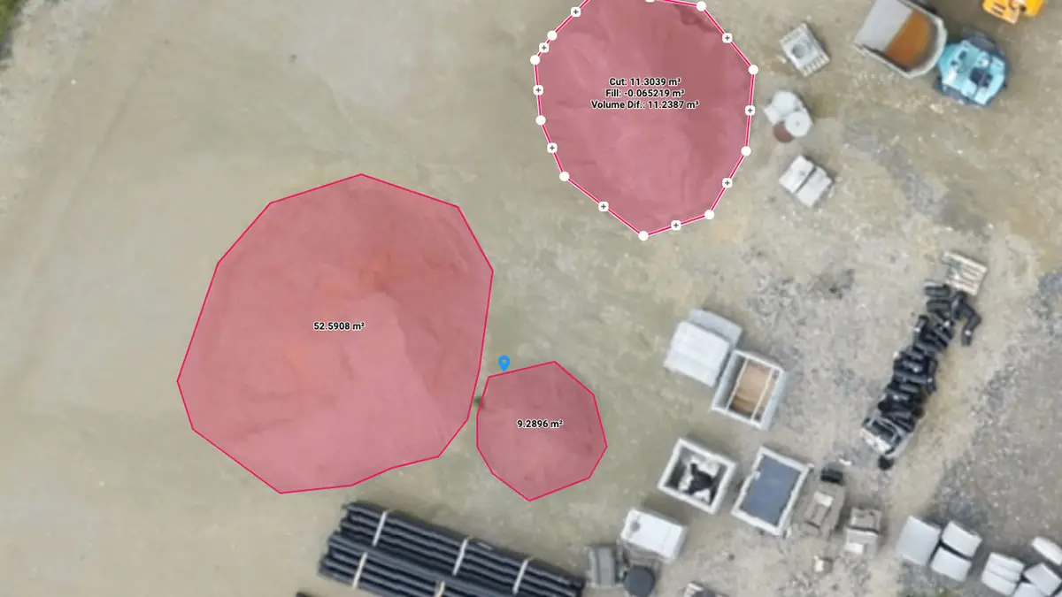 Measurement tools for distance, area, and volume