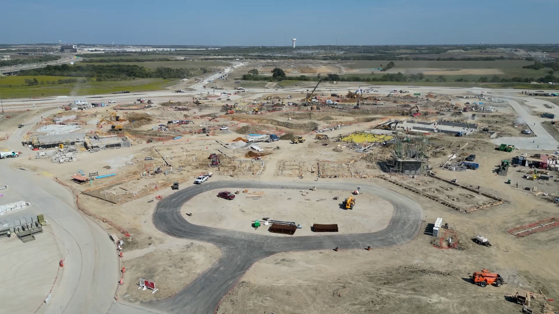Aerial view of Universal Studios Frisco construction site
